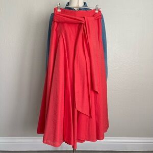 Size XS Xiangsha Red Maxi Timeless Design with Dramatic Full Hem Skirt   In exce